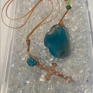 Blue and Gold Pendant bookmark
